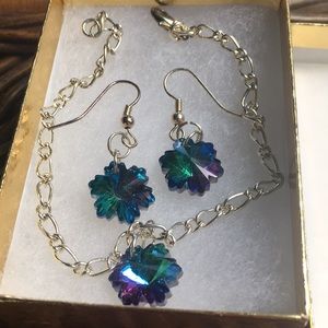 Tricolor Crystal Jewelry set